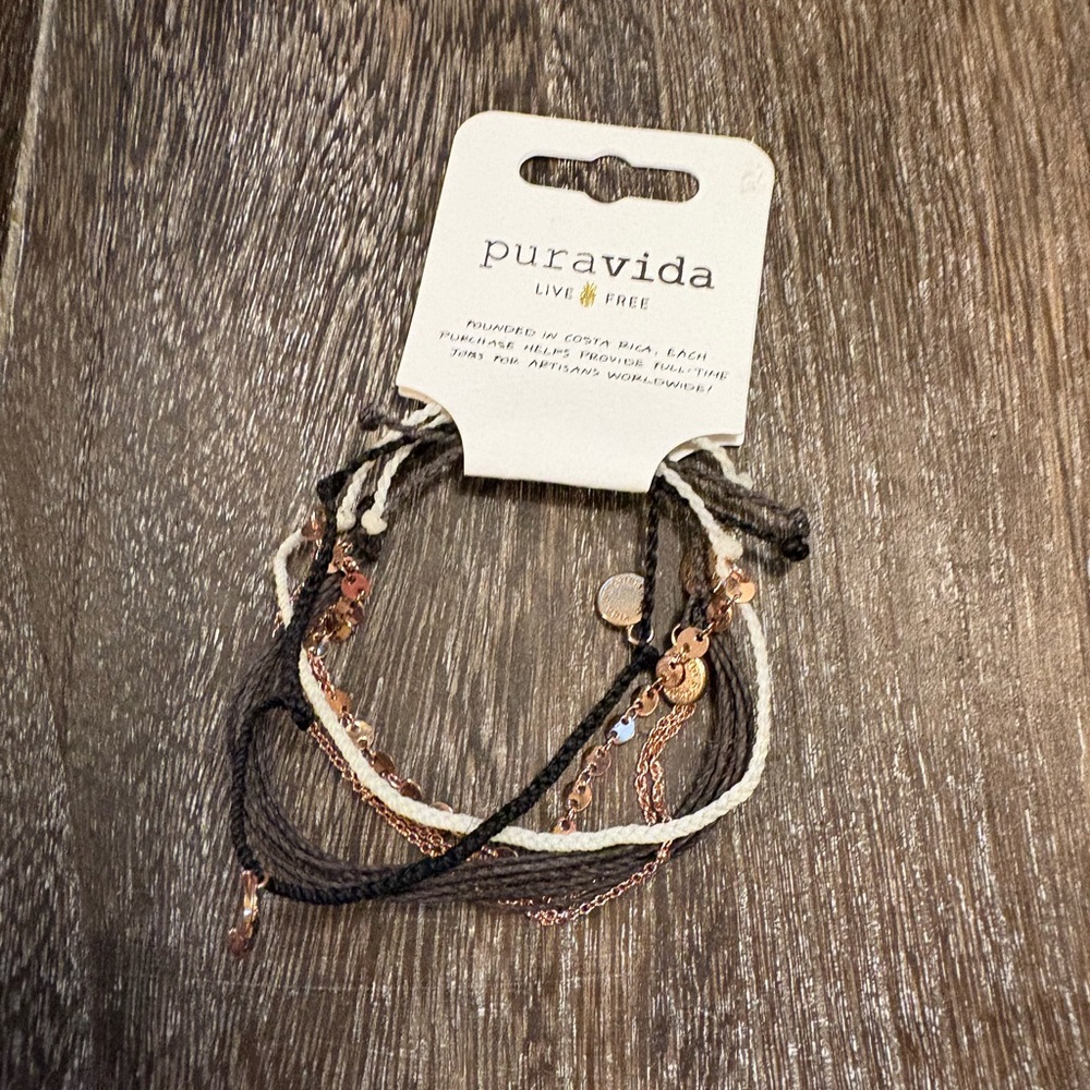 Pura Vida Black and Gold Minimalist Bracelet